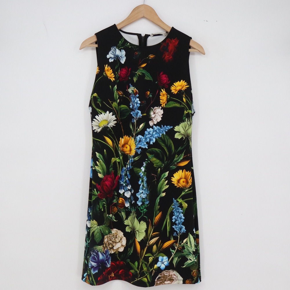 Alice + Olivia Dress Womens 10 Social Hour Black Floral Mini New
